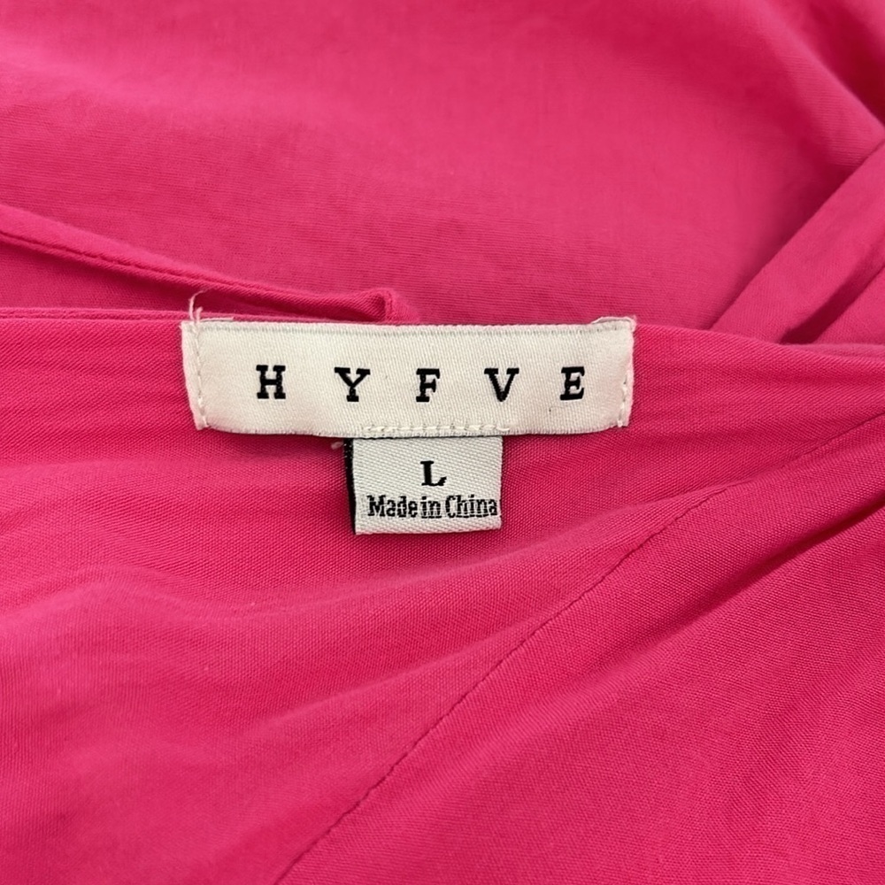Pink Puff Sleeve with Tie Belt Mini Dress Size Large - Picture 13 of 14